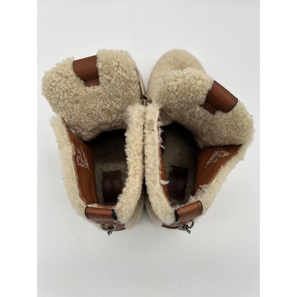 Coach Shoes Womens Size 8.5 Shearling Suede Platform Lace Up Winter Boots - Picture 7 of 11